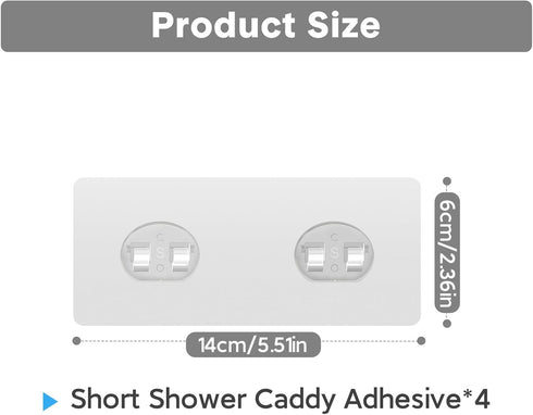 4 Pack Lsnisni Shower Caddy Adhesive Replacement, Strong Adhesive Hooks for Shelf, Waterproof Shower Adhesive Strips