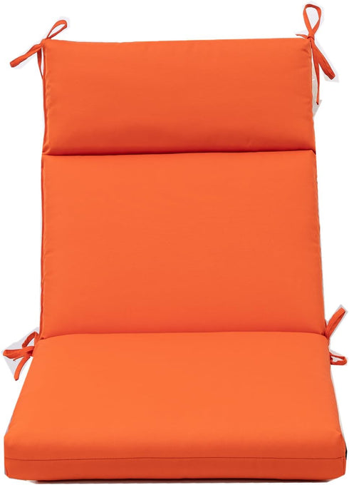 QILLOWAY High Back Outdoor Rocking Chair Cushion - Weather Resistant Polyester Foam Cushion for Patio,Orange