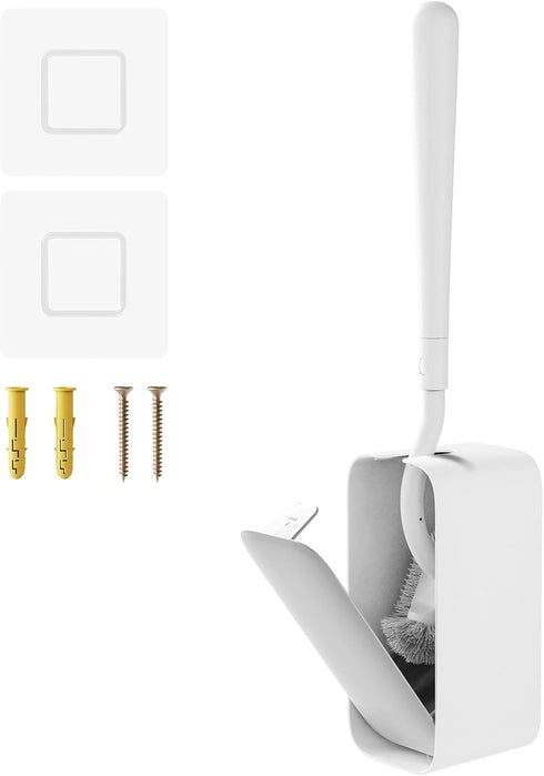 Diveotree Toilet Cleaner Brush, Toilet Brush and Holder for Dead Corner Cleaning, Wall