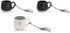 DEMDACO Thankful Black and White Stoneware Coffee Pod Mug, Ornaments Set of 3
