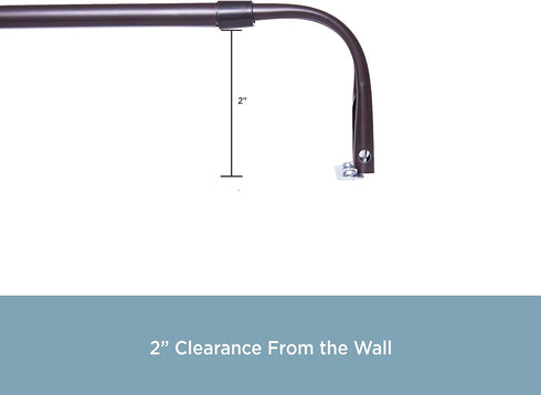 Kenney 514 Single Curtain Rod - 28 to 48-Inch, Espresso