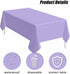 2 Pack 54 108 SietDESEO Light Purple Plastic Tablecloth Rectangle x Lavender Disposable Table Cloth Plastic Lavender