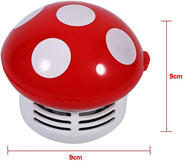 TOPINCN Mushroom Desktop Vacuum Cleaner, Cute Mini Mushroom Shape Dust Vacuum for Home, School, and Office (Red)