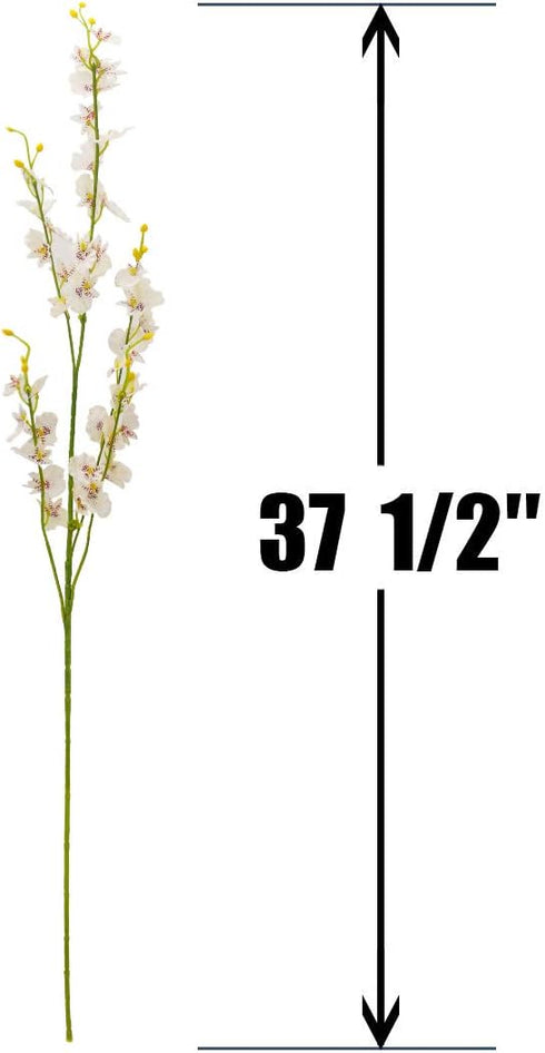 BOMAROLAN 10 Pcs Artificial Orchid Silk Fake Flowers Faux Dancing Lady Orchids for Wedding Home Decoration (White)