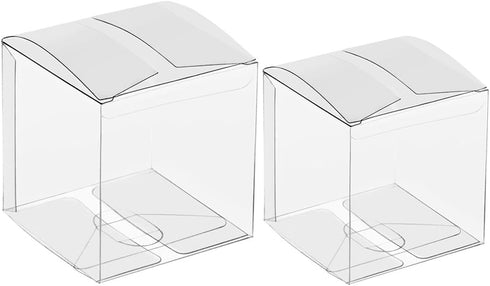 Lucky Monet 50 Pack Clear Gift Boxes 2" x 2" x 2", Transparent PVC Packing Box for Wedding, Birthday, Jewelry