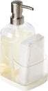Spectrum Cora Kitchen Soap Dispenser with Sponge Holder for Kitchen Sink Organization,