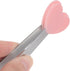 Mini Food Tongs 5.3" Heart Shape Stainless Steel with Silicone Tips, Small Cooking Tongs for Grilling and BBQ (Pink)