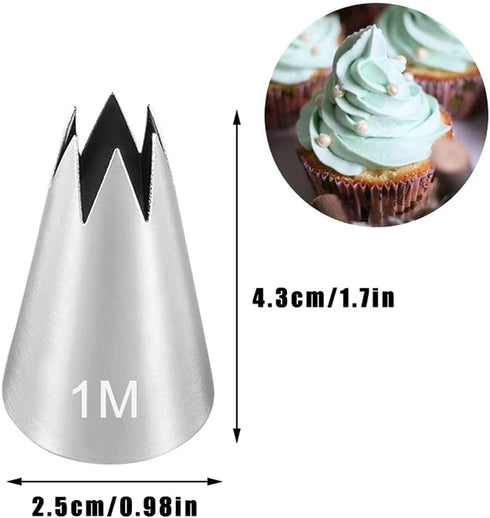Icing Piping Tip Set, 3 Large Stainless Steel Decorating Tips for DIY Cream Rose Flower, Cupcake Pastry Tips