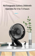 Mini Clip on Fan, 4 Inches - 2500mAh Rechargeable Battery Operated Stroller Fan for Bed, Outdoors, Car Seat, Gym (White)