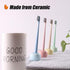 Urbanstrive Sleek Mini Ceramics Toothbrush Holder Stand, White, 2 Pack for Bathroom Vanity Countertops