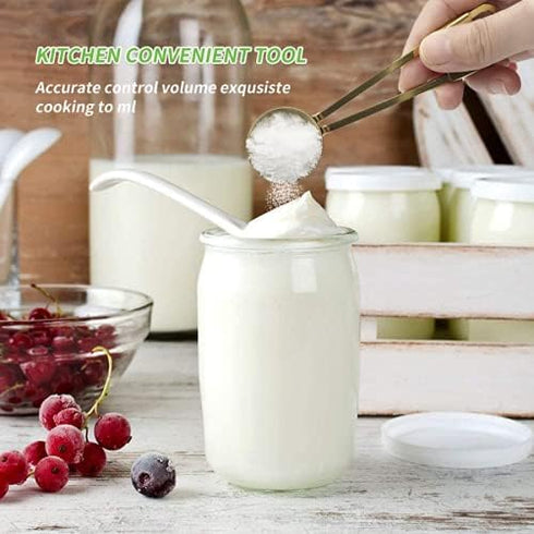 XINLI Measuring Cups and Spoons Set, Stainless Steel with Durable Copper Plating, Plus Brown Leather Buckle