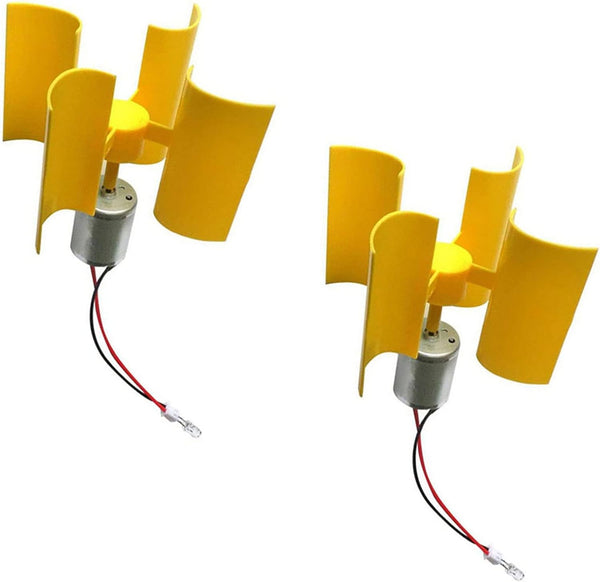 Keproving 2PCS Vertical Axis Wind Turbine Generator Model DIY Physics Science Experiment Kit