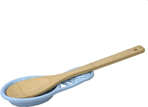 Home Basics Sunflower Cast Iron Spoon Rest, Light Blue Cooking Utensil Holder for Kitchen Countertop, Stovetop, Dinning