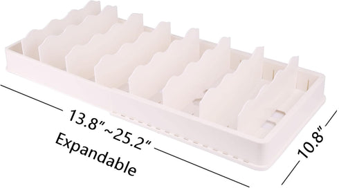 SWOMMOLY Expandable Food Storage Container Lid Organizer, Extra Large, Includes 8 Adjustable Dividers & Labels