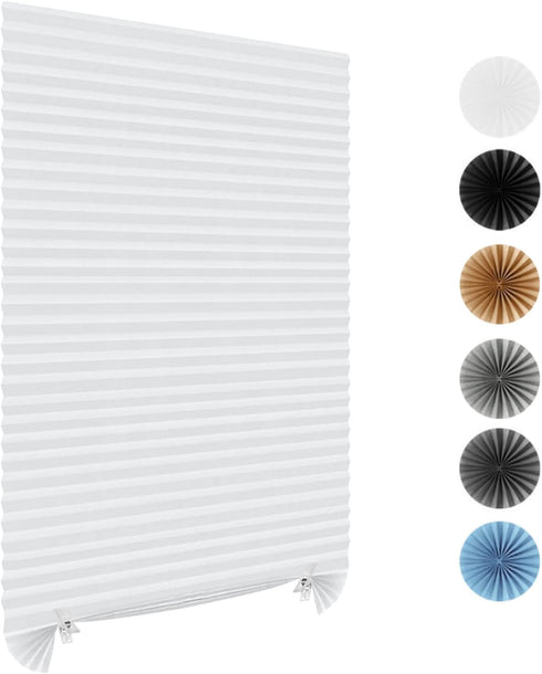Pleated Window Shades, Temporary Cordless Light Filtering Blinds, Room Darkening Shades for Office, 24 x 59 Inch