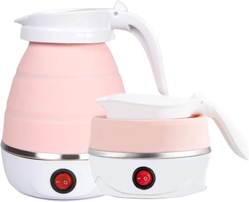 Travel Kettle Electric Small Foldable Portable Kettle, Silicone Collapsible Heating Water Boiler Tea Pot for Camping,