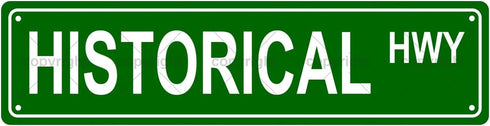 HISTORICAL HWY BOOKSHELF Metal Tin Street Sign Bar Cafe Garage Cave Home