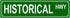 HISTORICAL HWY BOOKSHELF Metal Tin Street Sign Bar Cafe Garage Cave Home
