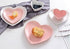 Ceramic Heart-Shaped Pudding Bowl, Baked Soufflé Bowl, Dessert Oven Bowl, Creme Brulee Ramekin (Pink/White)