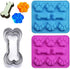 Set of 5 Silicone Molds Puppy Dog Paw & Bone Shaped 2 in 1 with Stainless Steel Bone Cookie Cutter for Homemade Treats