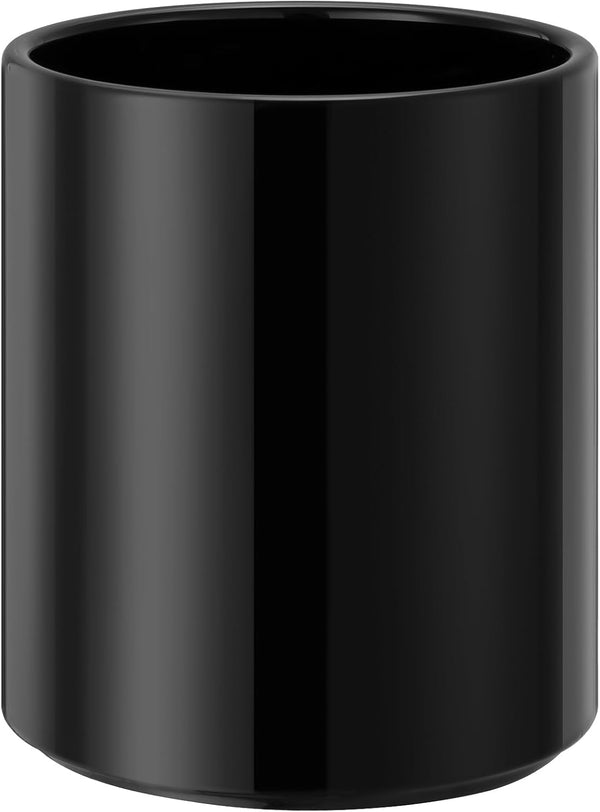 Modern Ceramic Utensil Holder for Kitchen Countertop, 6.5”H x 5.5”D Black Cooking Utensil Organizer