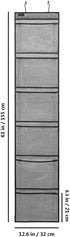 Extra Large Pockets Shoe Organizer - Over the Door Hanging Shoe Holder with 6 Large Pockets for Closet (Grey)