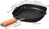 Non-stick Grill Pan with Folding Handle for Meat, Fish and Vegetables For All Heat Sources 24cm/9.4IN for Stove Tops, Induction, Black by MasonOL20