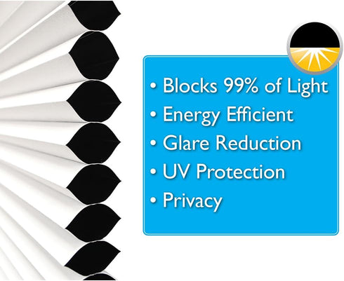 No Tools Easy Lift Trim-at-Home Cordless Cellular Blackout Fabric Shade by Redi Shade - White, 30" W x 64" L