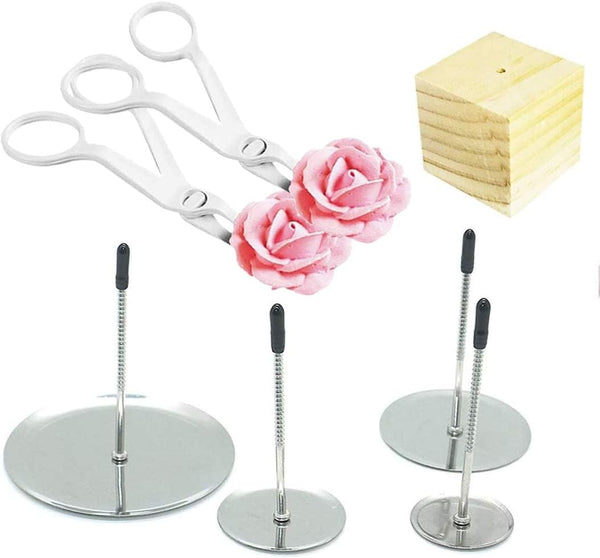 Cake Flower Nail Lifters Set, 6 Pcs Stainless-Steel Baking Tools for Icing Flowers Decoration