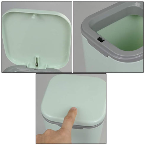 Tiny Countertop Trash Can, 0.5 Gallon with Push-Button, Green