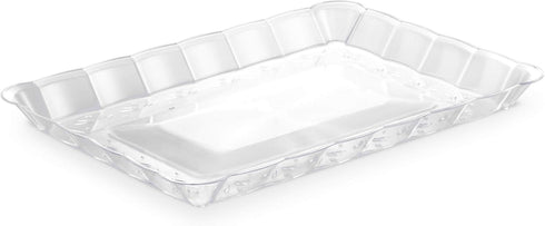 Plasticpro Plastic Serving Trays, Rectangle 9X13 Disposable Party Dish, Includes 4 Trays