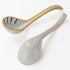 Ceramic Soup Spoons Set of 4, Long Handle Porcelain Japanese Soup Spoons for Pho Ramen Noodles