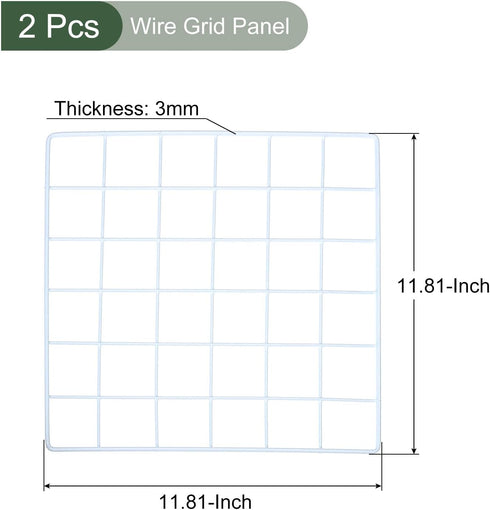 YOKIVE 2Pcs Decorative Iron Wire Grid Panel, 12"x12" Photo Display Holders for Home Office