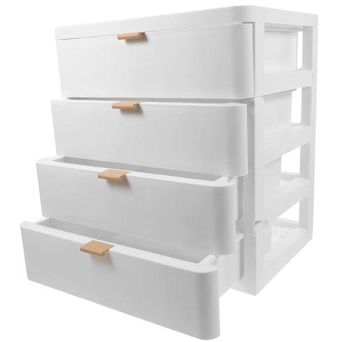 Lurrose Drawer Vanity Organizer, Compact Storage Box with 4 Drawers for Makeup, Office, Dorm, Desk