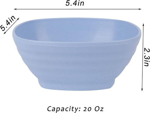 SOUJOY 20 Pack Wheat Straw Bowls, 20 Oz Unbreakable Cereal Bowls, Reusable Soup Bowls for Snacks, Rice, Condiments, Side Dishes, Ice Cream, Microwave and Dishwasher Safe by SOUJOY