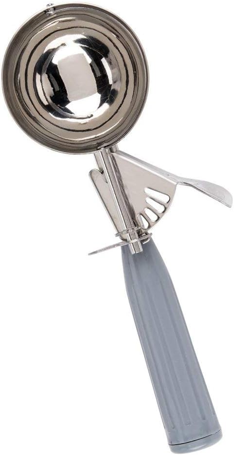 Tiger Chef Grey 4 oz Stainless Steel Ice Cream Scoop Disher -