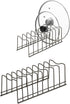 Pot Lid Holder Organizer, Kitchen Countertop Storage Rack for Cutting Boards, Bakeware, Pots & Pans, Stainless Steel
