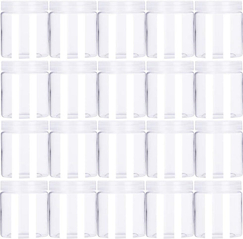 20 Pack 4oz/120ml Round Plastic Jars with Lids - Empty Clear Containers for Cosmetics, Lotion, Food Storage