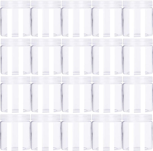 20 Pack 4oz/120ml Round Plastic Jars with Lids - Empty Clear Containers for Cosmetics, Lotion, Food Storage