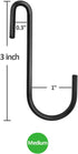 24 Pack ESFUN 3 inch Heavy Duty S Hooks, Black S Shaped Hanging Hooks for Kitchenware & More
