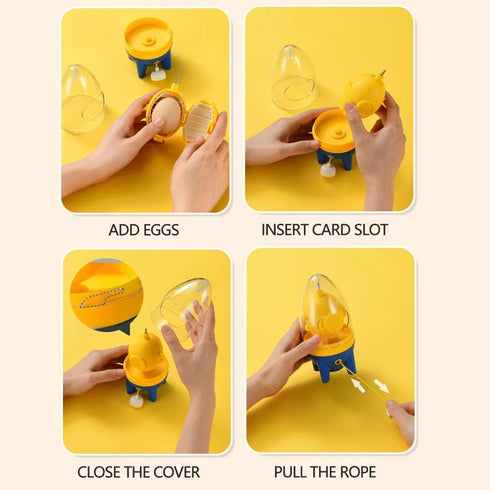 Egg Yolk Mixer with Pulling Rope, Egg Scrambl-er Shaker, Quick Golden Manual Egg Maker,Egg Homogenizer Manual Puller