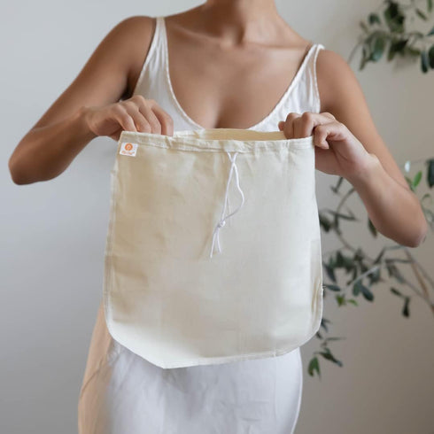 Pro Quality Organic Cotton Nut Milk Bag, 2 Pack, 12"X12" XL Heavy Duty Reusable Food Strainer, BPA-Free