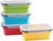 Set of 4 Collapsible Food Storage Containers with Airtight Lid, 27 oz, Kitchen Stacking Silicone Meal Prep Containers