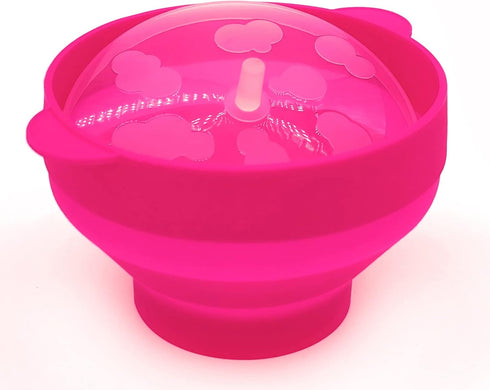 Mini Microwave Popcorn Popper, BPA Free Silicone Collapsible Popcorn Maker, Dishwasher Safe (Vibrant Pink)