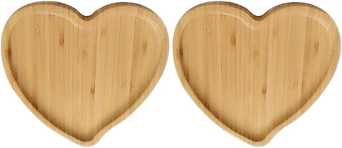 PRETYZOOM Heart Shaped Cutting Board, 2pcs Bamboo Serving Board for Valentines Day Cheese Platter Tray