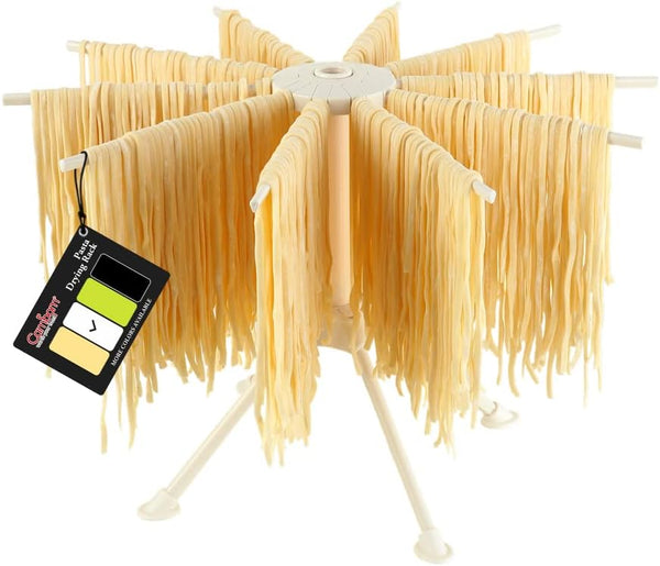 Cambom Collapsible Pasta Drying Rack - Spaghetti Noodle Drying Rack with 10 Bar Handles