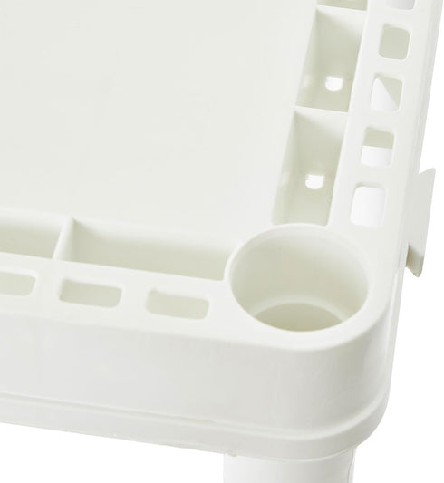 Gracious Living 4 Shelf Organizer System for Home, Garage, Basement, and Laundry - Fixed Height, White