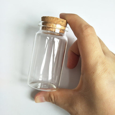 6pcs 50ml Small Glass Bottles with Cork Stopper, Storage Bottle 50ml, 37x70mm