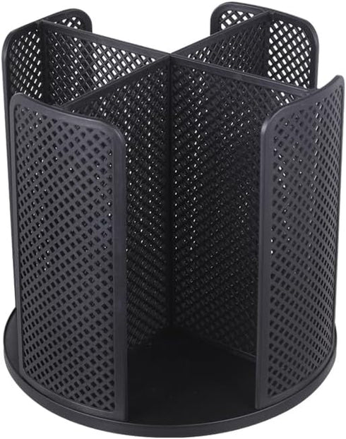 Rotatable Cup and Lid Organizer Box, 4 Compartments for Paper Cup Storage, Black