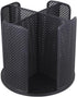 Rotatable Cup and Lid Organizer Box, 4 Compartments for Paper Cup Storage, Black
